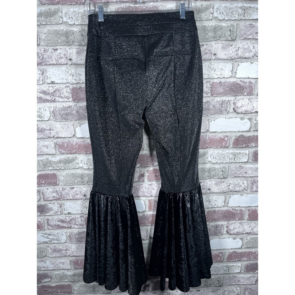 New York & Company‎ Women's Sz M High Waisted Glitter Flare Leg Festival Pants - Picture 2 of 11